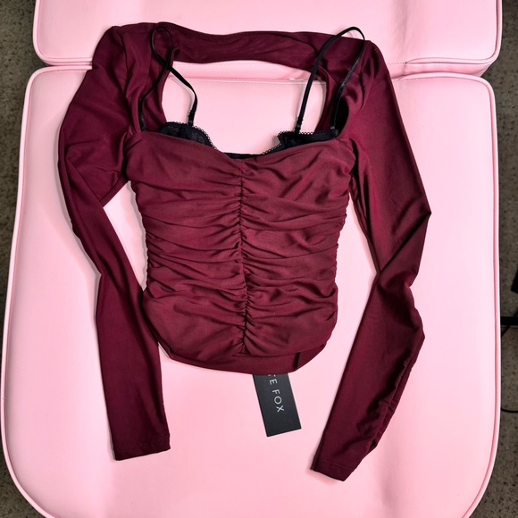 White Fox Boutique Tops - White Fox 
Our Days Long Sleeve Bustier Burgundy